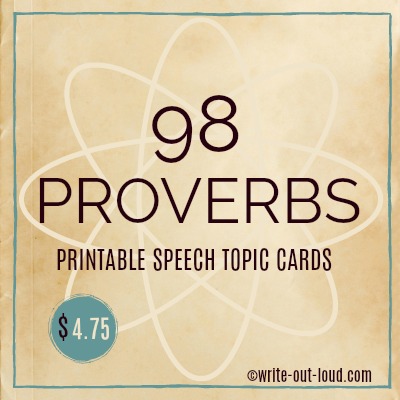 Image - title cover for Proverbs impromptu speech topic cards