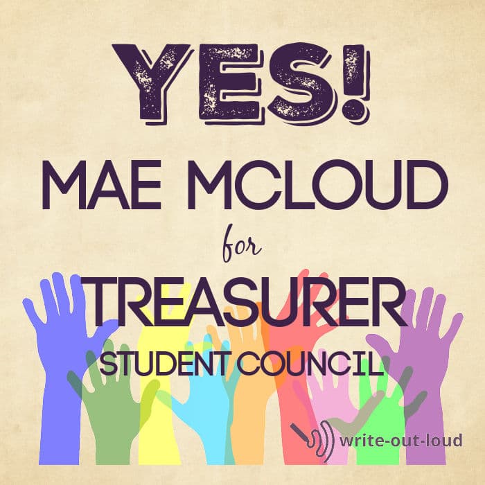 Student Council speech | Treasurer example