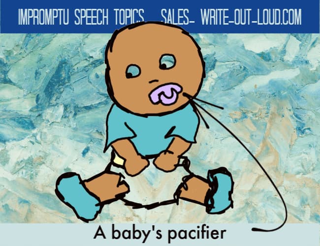Image: a toddler with a pacifier. Text: a baby's pacifier.