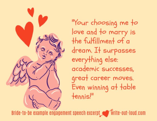 Image: cupid with cluster of red hearts. Text:Your choosing me to love and to marry is the fulfillment of a dream. It surpasses everything else. Even winning at table tennis!