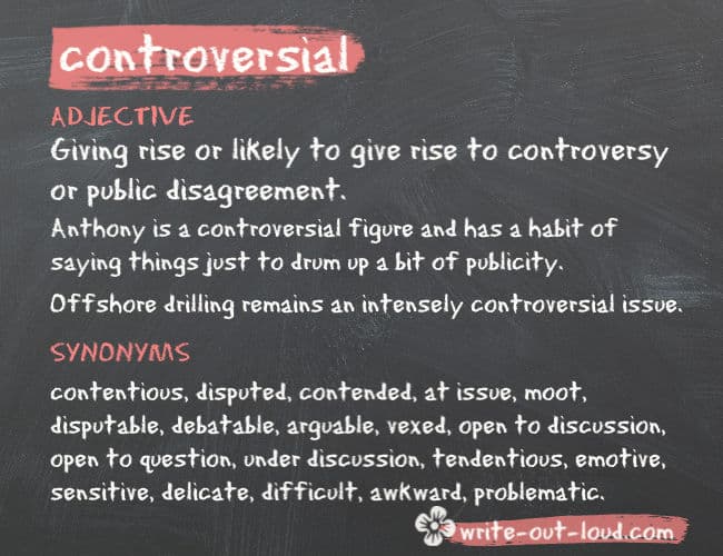 Image: definition of controversial