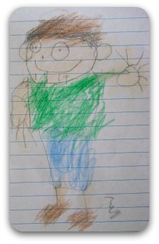 Child's drawing of a boy