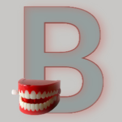 Image: Letter B - with a set of wind-up teeth!