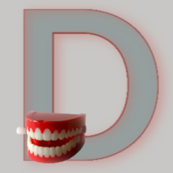 Image: Letter D - with a set of wind-up teeth!