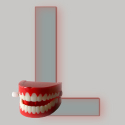 Image: Letter L - with a set of wind-up teeth!