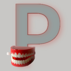 Image: Letter P - with a set of wind-up teeth!