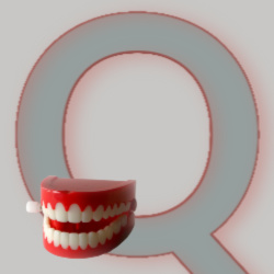 Image: Letter Q - with a set of wind-up teeth!