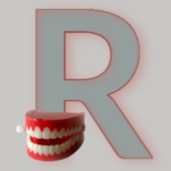 Image: Letter R - with a set of wind-up teeth!