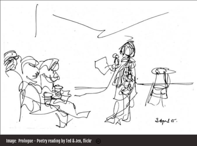 Line drawing - Prologue - Poetry reading by Ted & Jen - Flickr